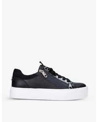 Carvela Kurt Geiger - Junior Zip Chunky-soled Low-top Faux Leather Trainers - Lyst