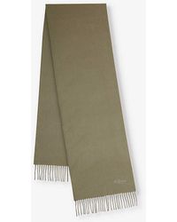 Mulberry - Logo-embroidered Merino Wool Scarf - Lyst