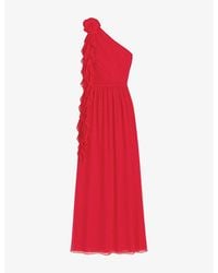 Ro&zo - Isla Corsage One-Shoulder Woven Maxi Dress - Lyst