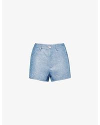 Amy Lynn - Roxy Glitter-Embellishment High-Rise Woven Shorts - Lyst