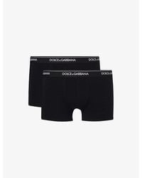 Dolce & Gabbana - Logo-waistband Pack Of Two Stretch-cotton Boxers - Lyst