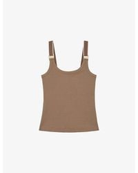 Reiss - Vinnie Hardware-Embellished Stretch-Cotton Vest - Lyst