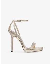 Jimmy Choo - Moza Pf 120 Leather Heeled Sandals - Lyst