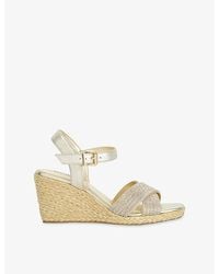 Dune - Kyro Cross-Strap Woven Wedge Sandals - Lyst