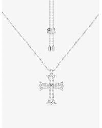 Apm Monaco - Rock Rhodium-Plated Alloy And Cubic Zirconia Necklace - Lyst
