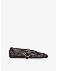 Alaïa - La Ballerine Croc-Effect Mesh Ballet Flats - Lyst