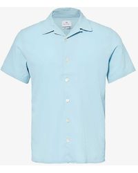 PS by Paul Smith - Revere-collar Short-sleeved Stretch-cotton Shirt - Lyst