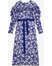 Ted Baker - Marquis Paisley-print Recycled-polyester Midi Dress - Lyst