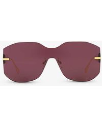 Fendi - Fe40067u Rectangle-frame Metal Sunglasses - Lyst