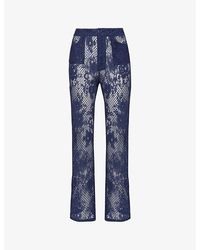 Sinead Gorey - Straight-leg High-rise Slim-fit Lace Trousers - Lyst