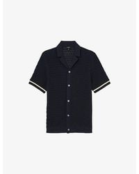 Reiss - Bilsby Geometric-Knit Cotton-Blend Shirt - Lyst