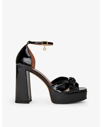 Maje - Charm-embellished Platform-heel Patent-leather Sandals - Lyst