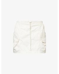 GOOD AMERICAN - Twill Drawstring Cotton-Poplin Mini Skirt - Lyst