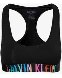 Calvin Klein - Intense Pride Branded-waistband Cotton-blend Bralette - Lyst