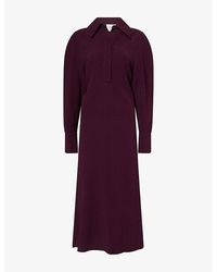 Victoria Beckham - Regular-Fit Long-Sleeves Woven Midi Dress - Lyst