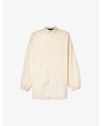 Fear Of God - Essentials Button Down Brand-patch Relaxed-fit Cotton-blend Shirt - Lyst