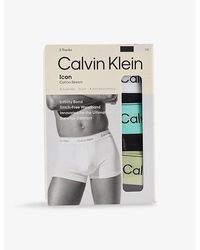 Calvin Klein - Icon Logo-Waistband Pack Of Three Stretch-Cotton Trunks - Lyst
