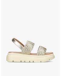 Carvela Kurt Geiger - Krypton Metallic Woven-Strap Leather Sandals - Lyst