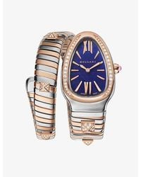 BVLGARI - Serpenti Tubogas Studs Capsule Single-Spiral 18Ct Rose, Stainless-Steel And Diamond Watch - Lyst