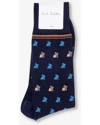 Paul Smith - Rabbit-print Cotton-blend Knitted Socks - Lyst