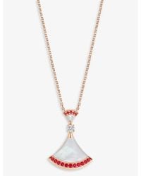BVLGARI - Divas' Dream 18Ct Rose- Mother-Of-Pearl, Pavé Ruby And 0.1Ct Diamond Pendant Necklace - Lyst