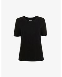 Whistles - Rosa Double-Trim Cotton T-Shirt - Lyst