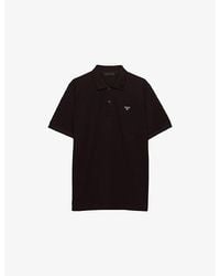 Prada - Triangle-Logo Cotton-Piqué Polo Shirt - Lyst