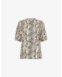 Anine Bing - Avi Python-Print Cotton T-Shirt - Lyst