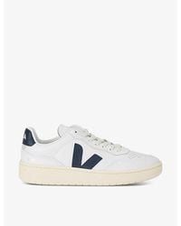 Veja - V90 Logo-Embroidered Low-Top Leather Trainers - Lyst