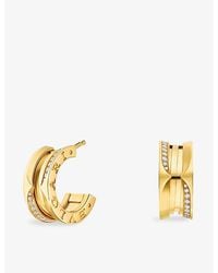 BVLGARI - B.Zero1 18Ct- And Brilliant-Cut 0.22Ct Diamond Hoop Earrings - Lyst