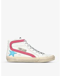 Golden Goose - Slide 82338 Logo-print Faux-leather High-top Trainers - Lyst