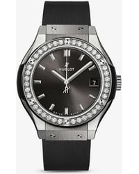 Hublot 581.nx.7071.rx.1104 Classic Fusion Titanium And Diamond Quartz Watch - Gray