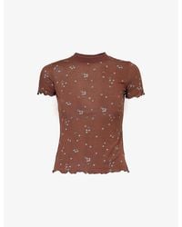 THE NAP CO - Flower-Print Short-Sleeves Stretch-Woven Pyjama Top - Lyst