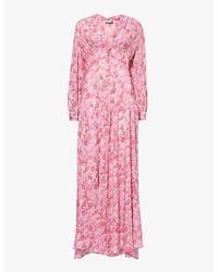 RIXO London - Emory Floral-print Silk Maxi Dress - Lyst