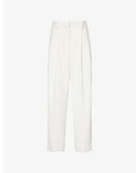 Totême - Structured-waist Wide-leg High-rise Silk And Cotton-blend Corduroy Trousers - Lyst