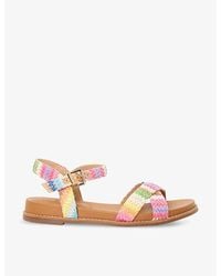 Dune - Lassey Crossover-strap Woven Sandals - Lyst