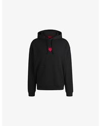 HUGO - Brand-Print Cotton-Jersey Hoody - Lyst