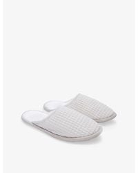 The White Company - Waffle Cotton-Blend Slippers - Lyst