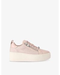 Carvela Kurt Geiger - Connected Zip Flatform Leather Low-Top Trainers - Lyst
