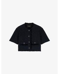 Maje - Short Button-Down Tweed Jacket - Lyst