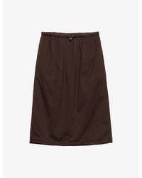 Prada - Reversible Re-Nylon And Cotton-Jersey Midi Skirt - Lyst
