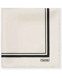 Tom Ford - Brand-print Square Silk Pocket Square 39cm X 39cm - Lyst
