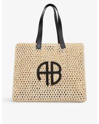 Anine Bing - Rio Logo-embossed Woven Straw Tote Bag - Lyst