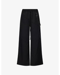 Song For The Mute - Panelled Relaxed Lounge Wool Trousers - Lyst