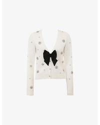 House Of Cb - Beaubella Crystal-Embellished Knitted Cardigan - Lyst