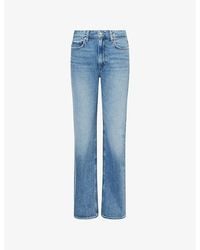 PAIGE - Stevie High-Rise Straight-Leg Denim Jeans - Lyst