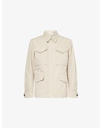 Eleventy - Collared Cotton-Silk Safari Jacket - Lyst