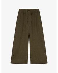 Whistles - Wide-Leg Drawstring-Waist Linen Trousers - Lyst