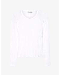 AllSaints - Teresa Long-Sleeve Stretch-Jersey T-Shirt - Lyst