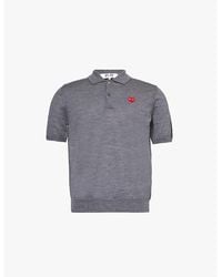 COMME DES GARÇONS PLAY - Logo-Patch Short-Sleeve Wool Polo Shirt - Lyst